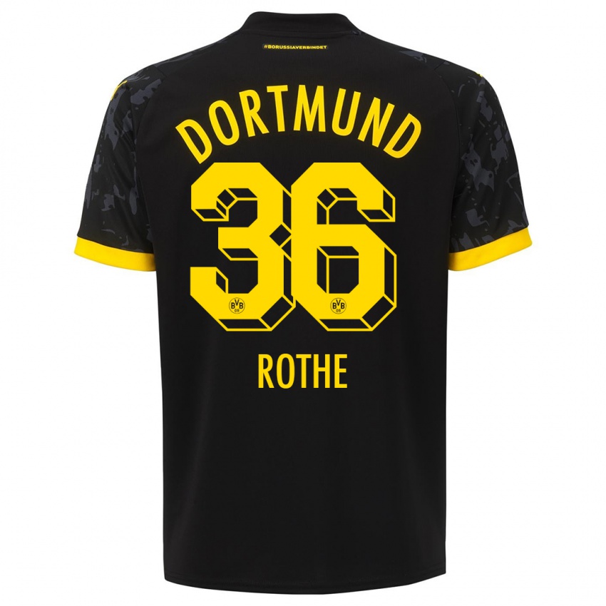 Homme Maillot Tom Rothe #36 Noir Tenues Extérieur 2023/24 T-Shirt Suisse