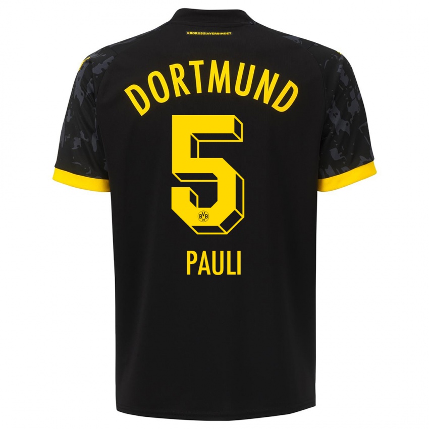 Herren Julian Pauli #5 Schwarz Auswärtstrikot Trikot 2023/24 T-Shirt Schweiz