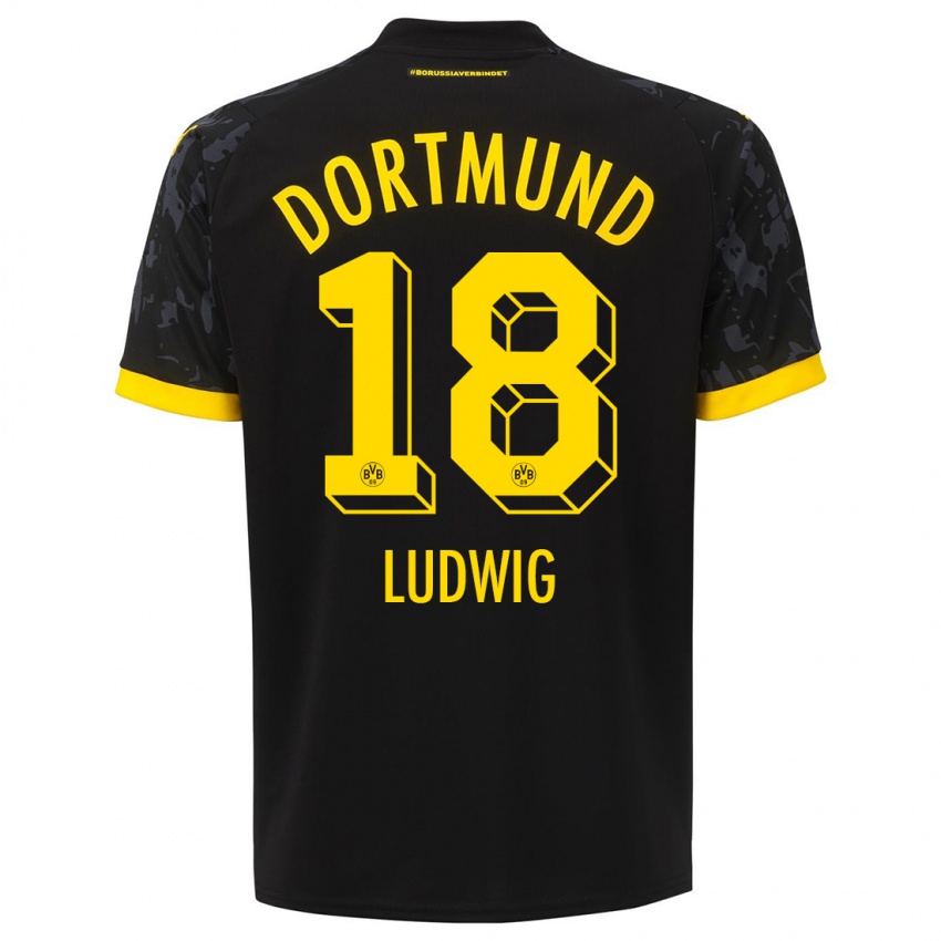 Herren Michel Ludwig #18 Schwarz Auswärtstrikot Trikot 2023/24 T-Shirt Schweiz
