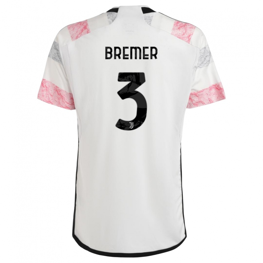 Homme Maillot Bremer #3 Blanc Rose Tenues Extérieur 2023/24 T-Shirt Suisse