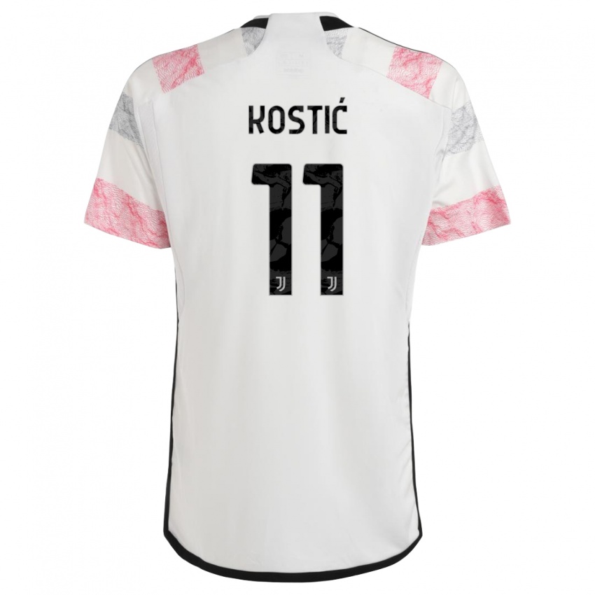 Homme Maillot Filip Kostic #11 Blanc Rose Tenues Extérieur 2023/24 T-Shirt Suisse