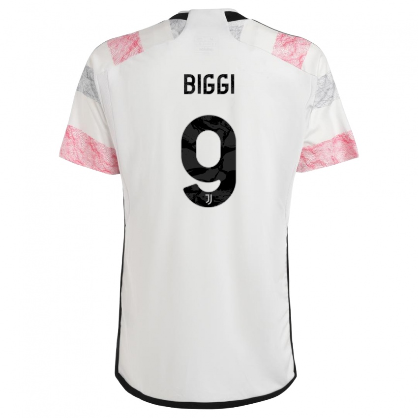 Herren Silvano Biggi #9 Weiß Rosa Auswärtstrikot Trikot 2023/24 T-Shirt Schweiz