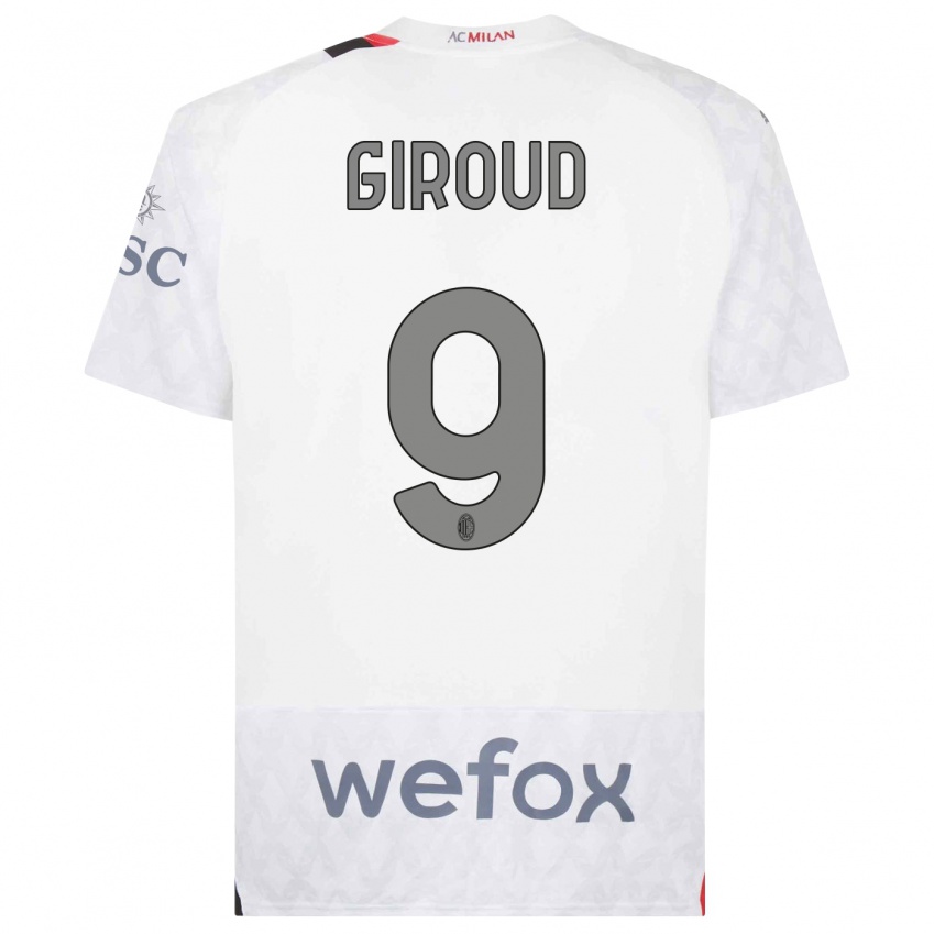 Herren Olivier Giroud #9 Weiß Auswärtstrikot Trikot 2023/24 T-Shirt Schweiz