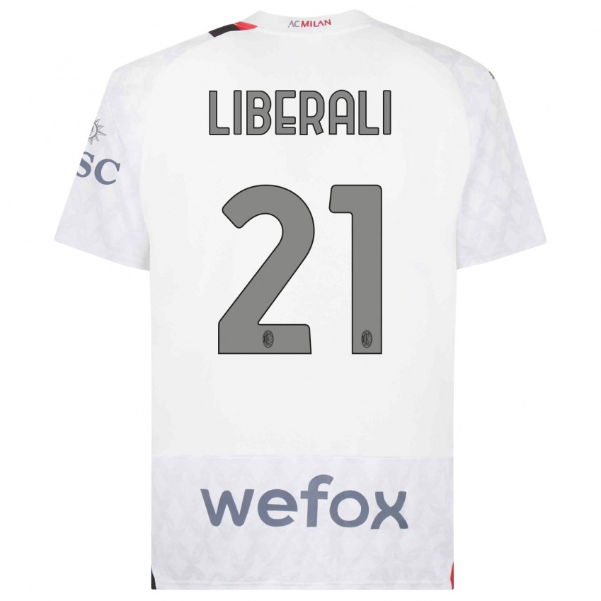 Homme Maillot Mattia Liberali #21 Blanc Tenues Extérieur 2023/24 T-Shirt Suisse