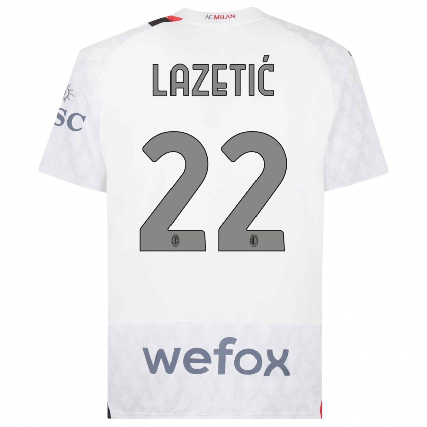 Herren Marko Lazetic #22 Weiß Auswärtstrikot Trikot 2023/24 T-Shirt Schweiz