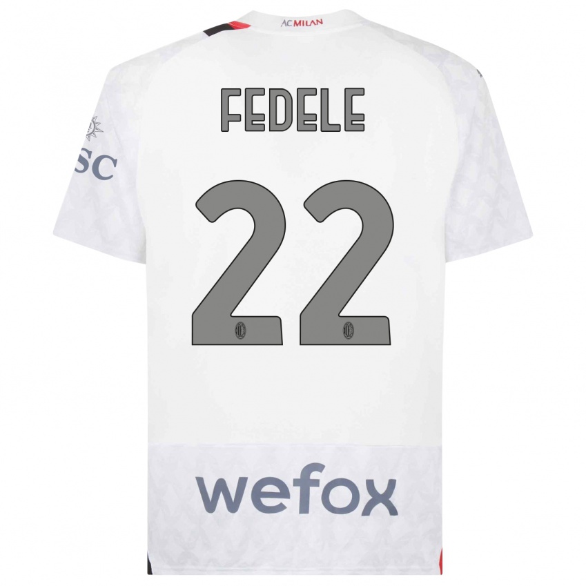 Homme Maillot Noemi Fedele #22 Blanc Tenues Extérieur 2023/24 T-Shirt Suisse