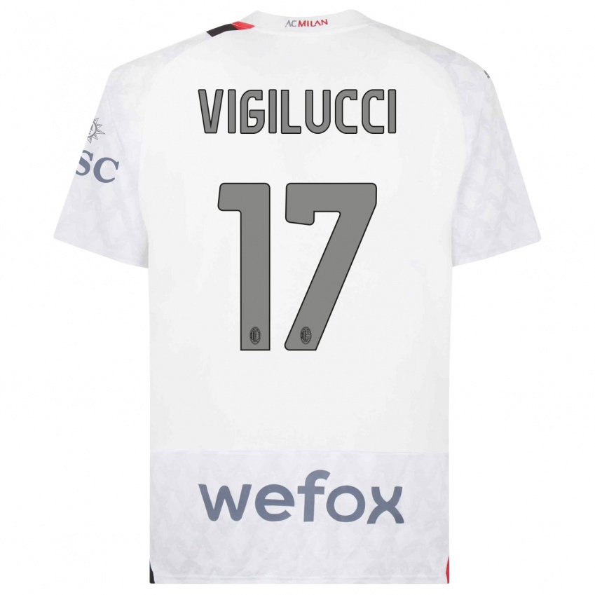 Homme Maillot Valery Vigilucci #17 Blanc Tenues Extérieur 2023/24 T-Shirt Suisse