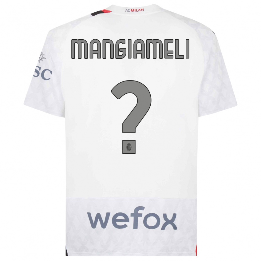 Homme Maillot Federico Mangiameli #0 Blanc Tenues Extérieur 2023/24 T-Shirt Suisse