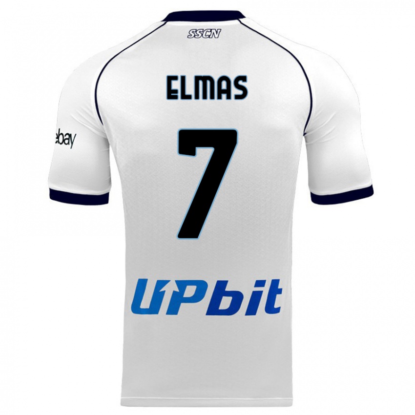 Homme Maillot Eljif Elmas #7 Blanc Tenues Extérieur 2023/24 T-Shirt Suisse