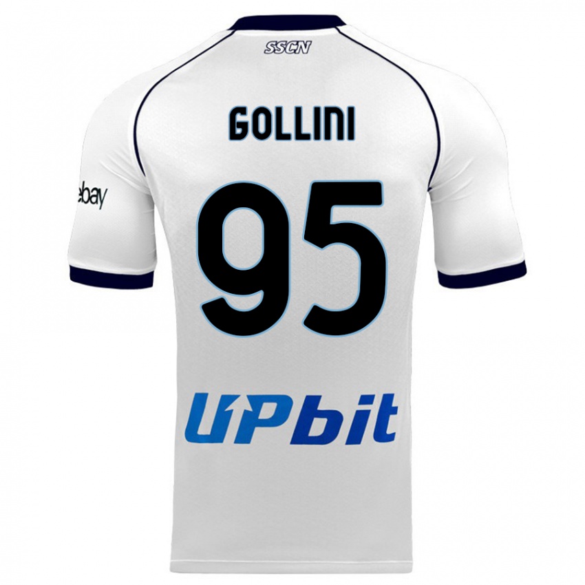 Homme Maillot Pierluigi Gollini #95 Blanc Tenues Extérieur 2023/24 T-Shirt Suisse
