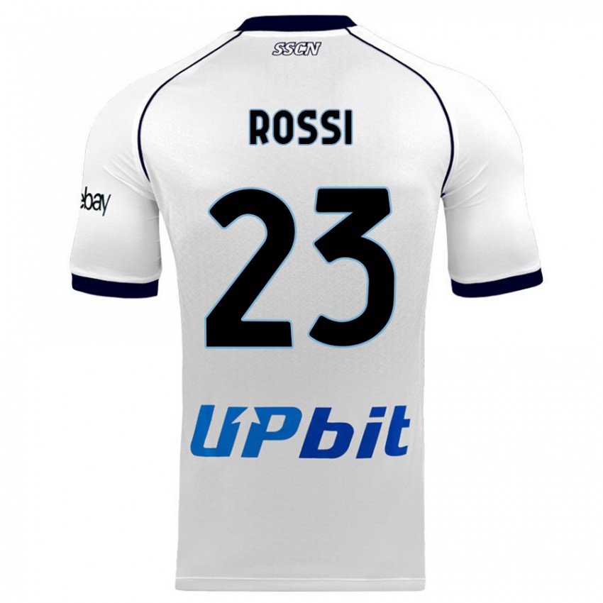 Homme Maillot Leonardo Rossi #23 Blanc Tenues Extérieur 2023/24 T-Shirt Suisse