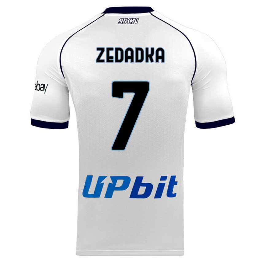 Homme Maillot Karim Zedadka #7 Blanc Tenues Extérieur 2023/24 T-Shirt Suisse