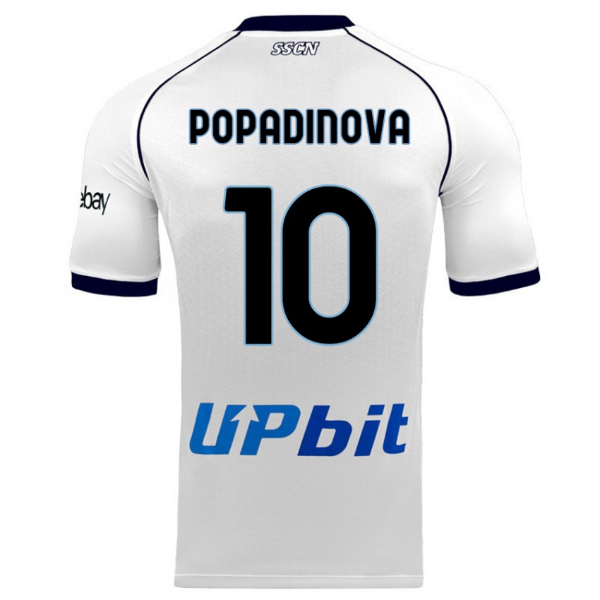 Homme Maillot Evdokiya Popadinova #10 Blanc Tenues Extérieur 2023/24 T-Shirt Suisse