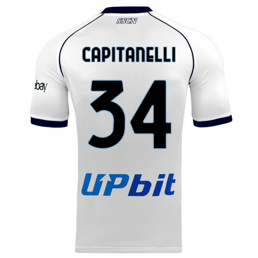 Homme Maillot Ilaria Capitanelli #34 Blanc Tenues Extérieur 2023/24 T-Shirt Suisse