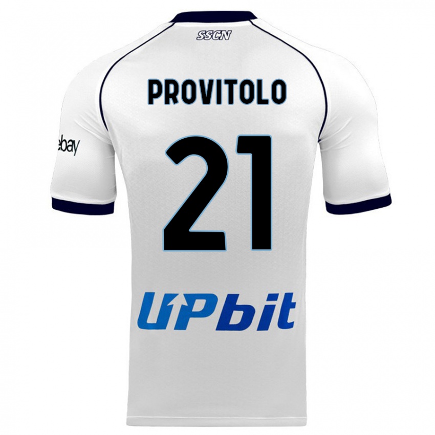 Homme Maillot Vincenzo Provitolo #21 Blanc Tenues Extérieur 2023/24 T-Shirt Suisse
