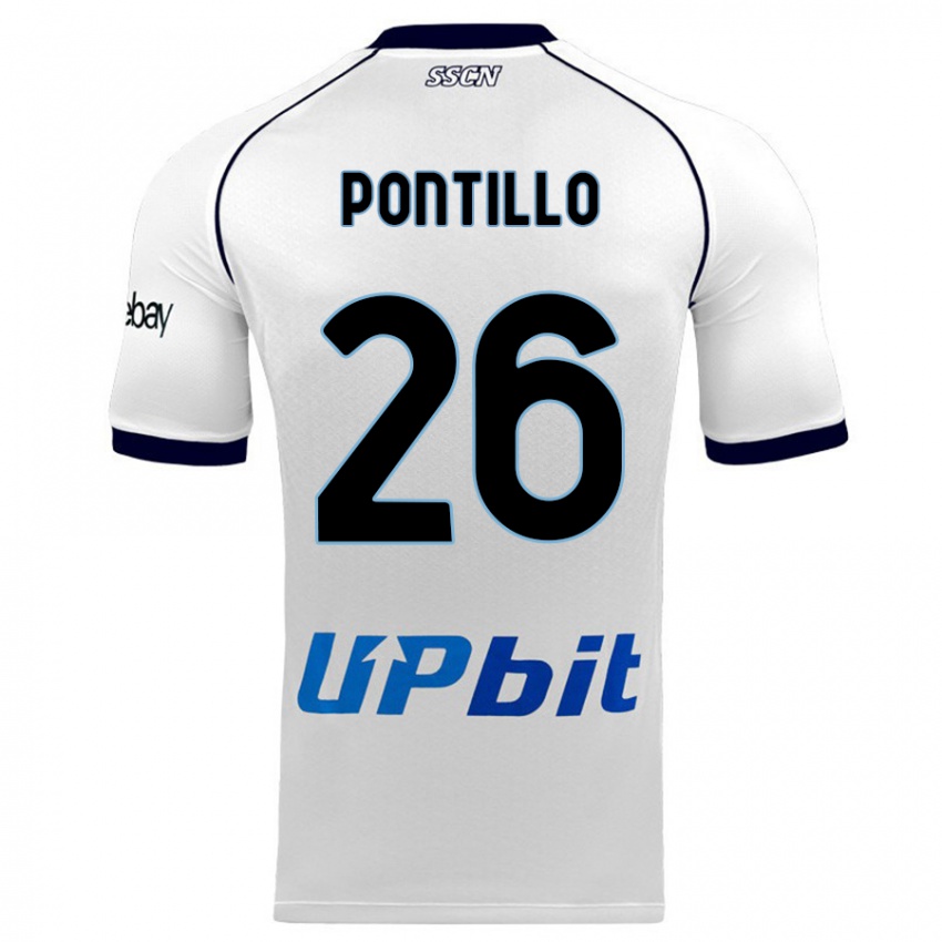 Homme Maillot Pasquale Pontillo #26 Blanc Tenues Extérieur 2023/24 T-Shirt Suisse