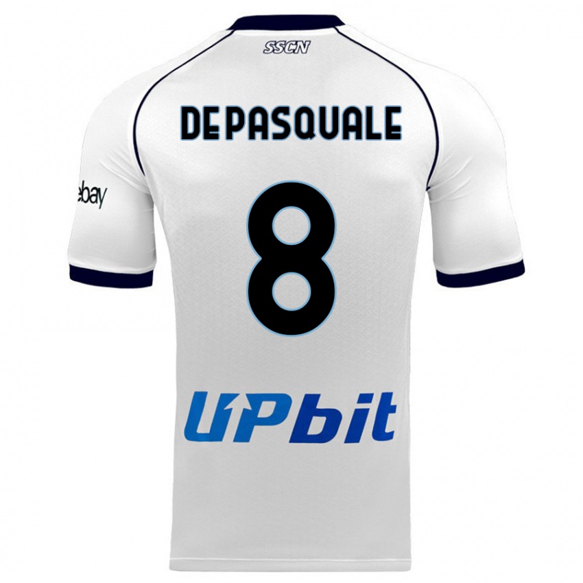 Homme Maillot Dylan De Pasquale #8 Blanc Tenues Extérieur 2023/24 T-Shirt Suisse