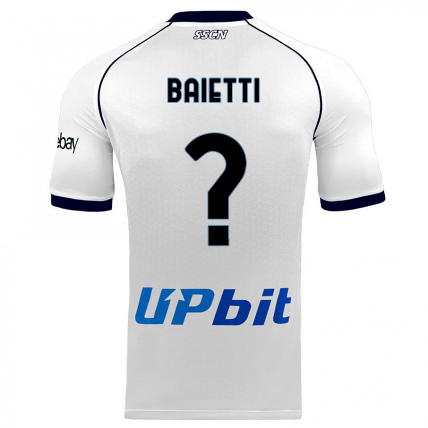 Homme Maillot Francesco Baietti #0 Blanc Tenues Extérieur 2023/24 T-Shirt Suisse