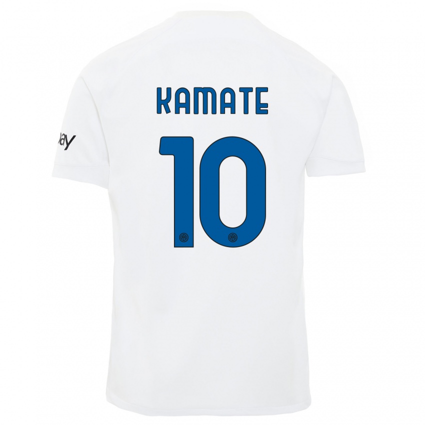 Homme Maillot Issiaka Kamate #10 Blanc Tenues Extérieur 2023/24 T-Shirt Suisse