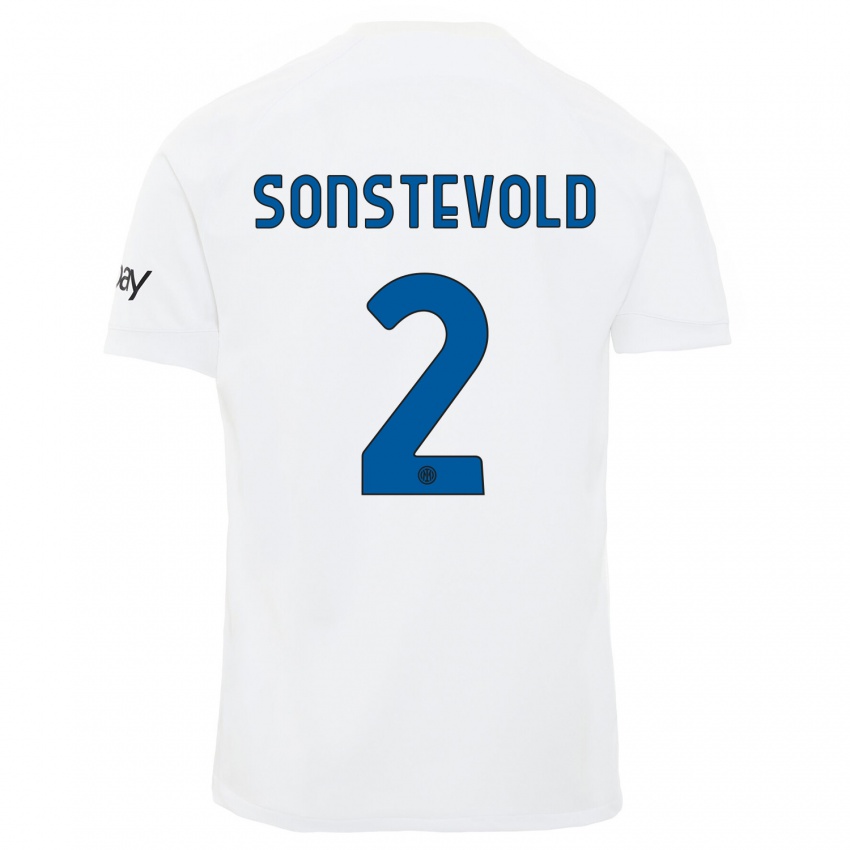Homme Maillot Anja Sonstevold #2 Blanc Tenues Extérieur 2023/24 T-Shirt Suisse