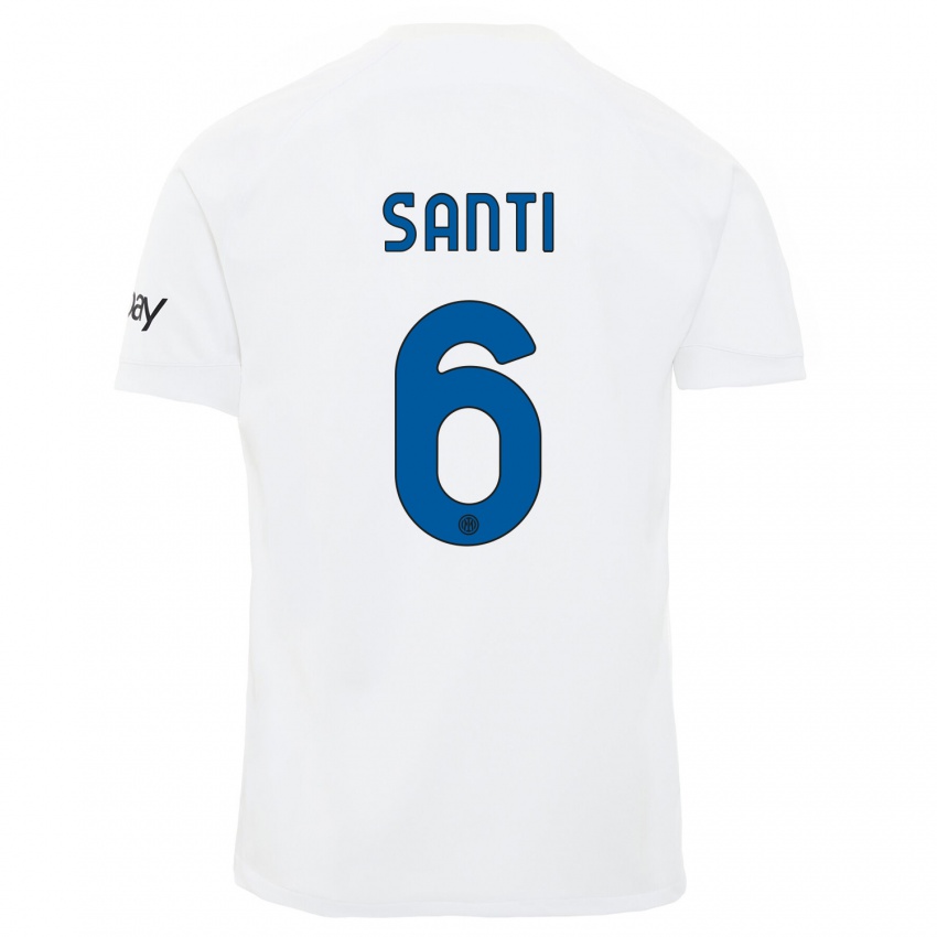 Homme Maillot Irene Santi #6 Blanc Tenues Extérieur 2023/24 T-Shirt Suisse