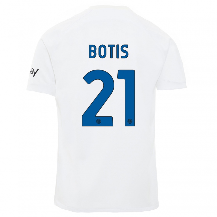 Homme Maillot Nikolaos Botis #21 Blanc Tenues Extérieur 2023/24 T-Shirt Suisse
