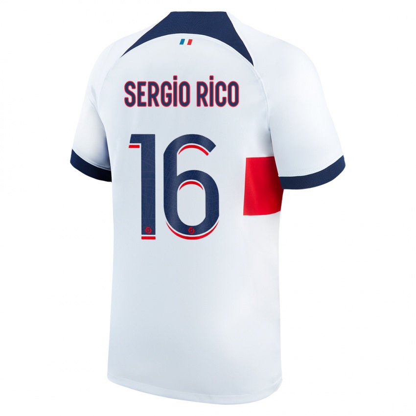 Homme Maillot Sergio Rico #16 Blanc Tenues Extérieur 2023/24 T-Shirt Suisse
