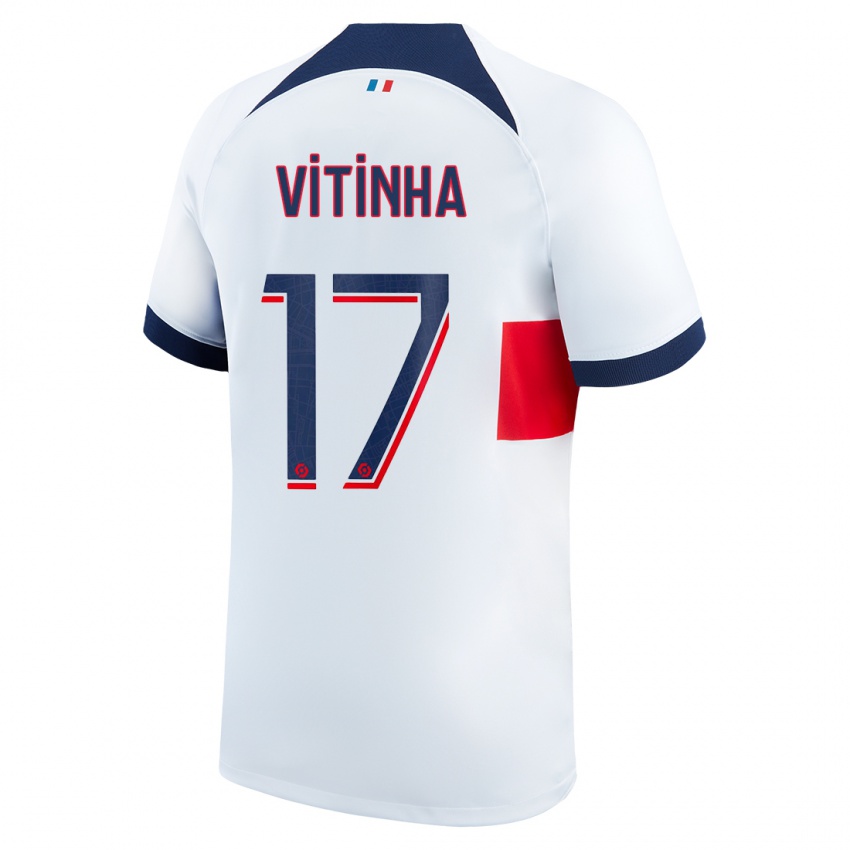 Herren Vitinha #17 Weiß Auswärtstrikot Trikot 2023/24 T-Shirt Schweiz