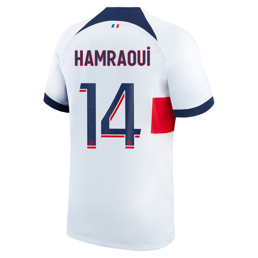 Homme Maillot Kheira Hamraoui #14 Blanc Tenues Extérieur 2023/24 T-Shirt Suisse