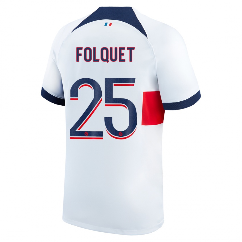 Homme Maillot Magnaba Folquet #25 Blanc Tenues Extérieur 2023/24 T-Shirt Suisse