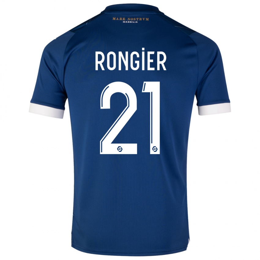Homme Maillot Valentin Rongier #21 Bleu Foncé Tenues Extérieur 2023/24 T-Shirt Suisse