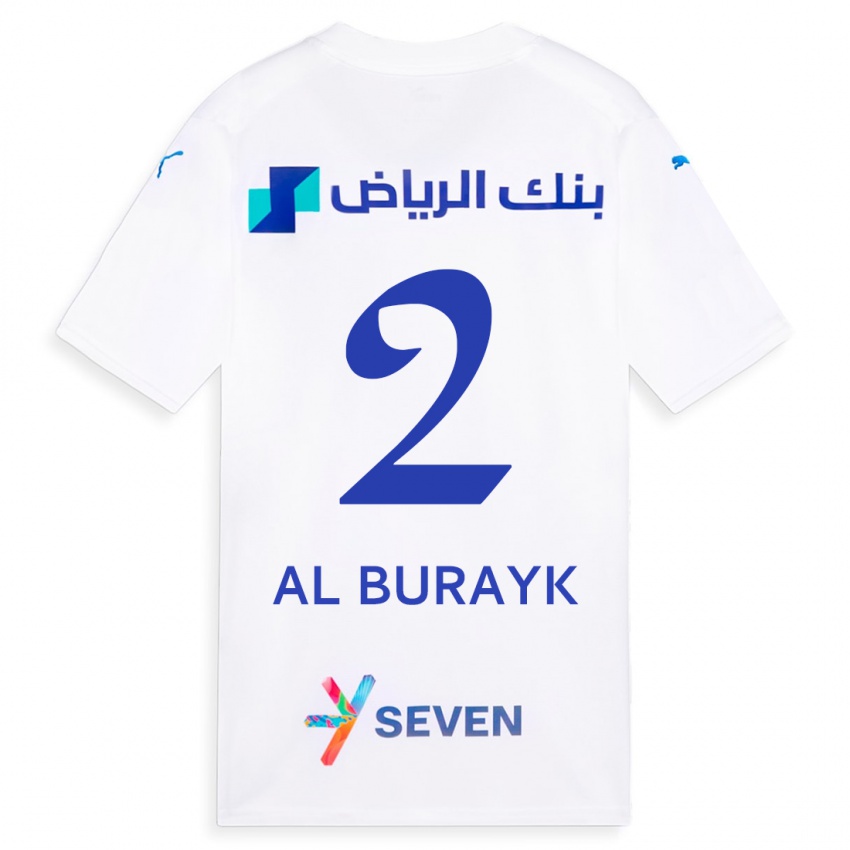 Homme Maillot Mohammed Al-Burayk #2 Blanc Tenues Extérieur 2023/24 T-Shirt Suisse