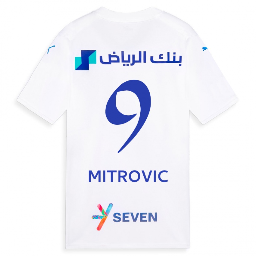 Homme Maillot Aleksandar Mitrovic #9 Blanc Tenues Extérieur 2023/24 T-Shirt Suisse