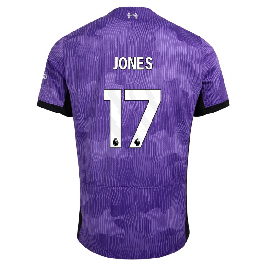 Homme Maillot Curtis Jones #17 Violet Troisieme 2023/24 T-Shirt Suisse