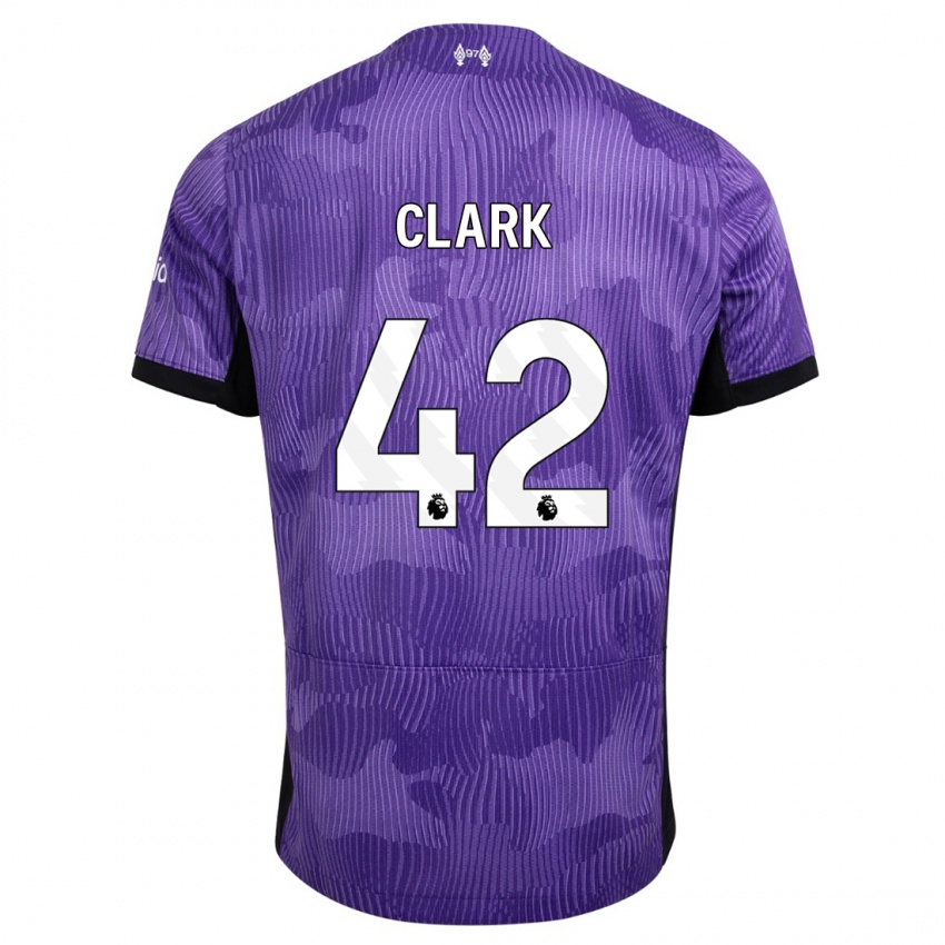 Homme Maillot Bobby Clark #42 Violet Troisieme 2023/24 T-Shirt Suisse