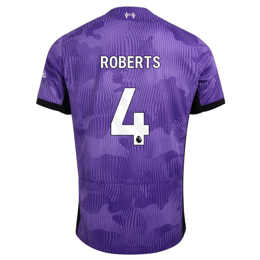 Homme Maillot Rhiannon Roberts #4 Violet Troisieme 2023/24 T-Shirt Suisse