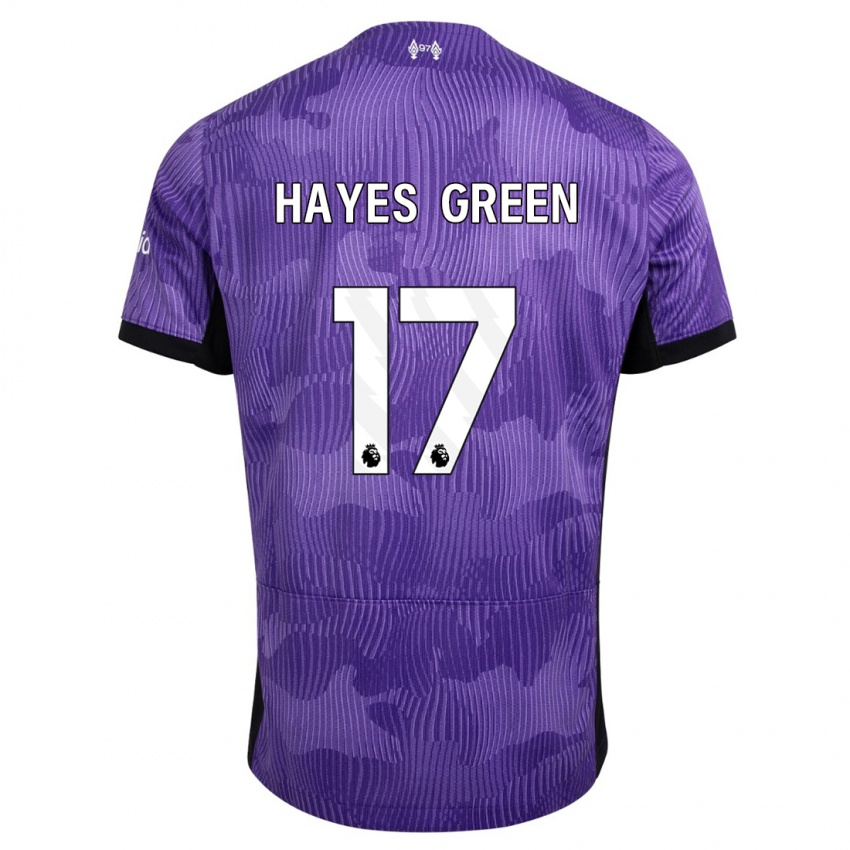 Homme Maillot Charlie Hayes-Green #17 Violet Troisieme 2023/24 T-Shirt Suisse