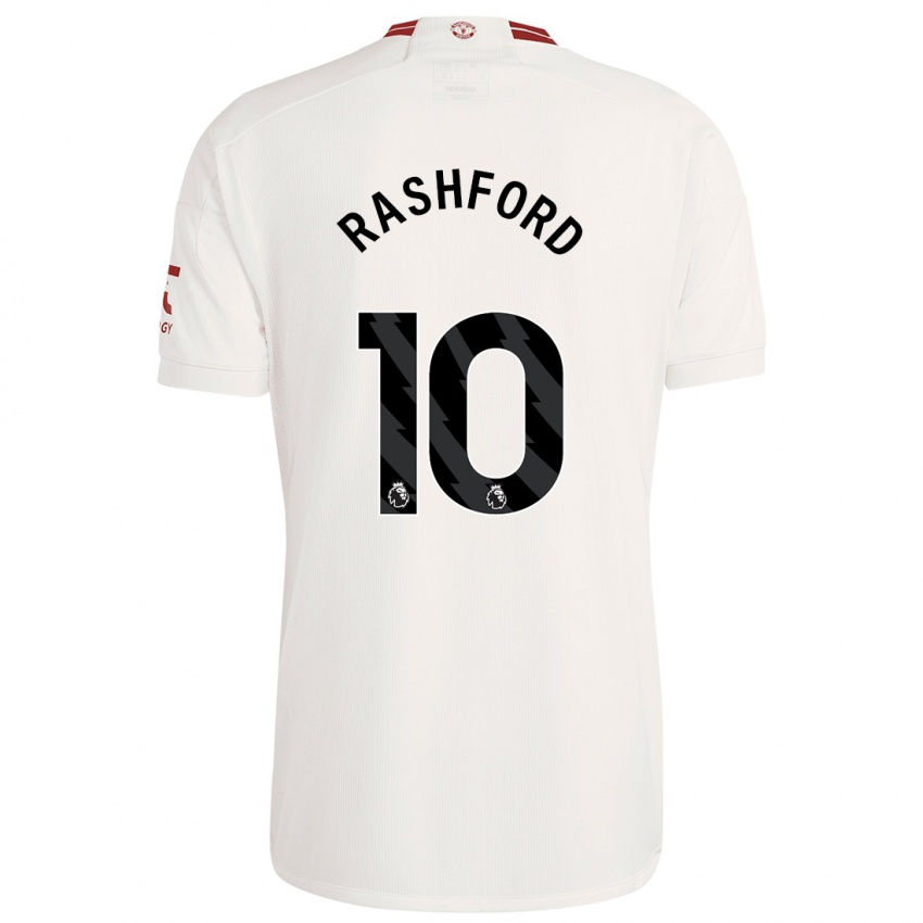 Herren Marcus Rashford #10 Weiß Ausweichtrikot Trikot 2023/24 T-Shirt Schweiz
