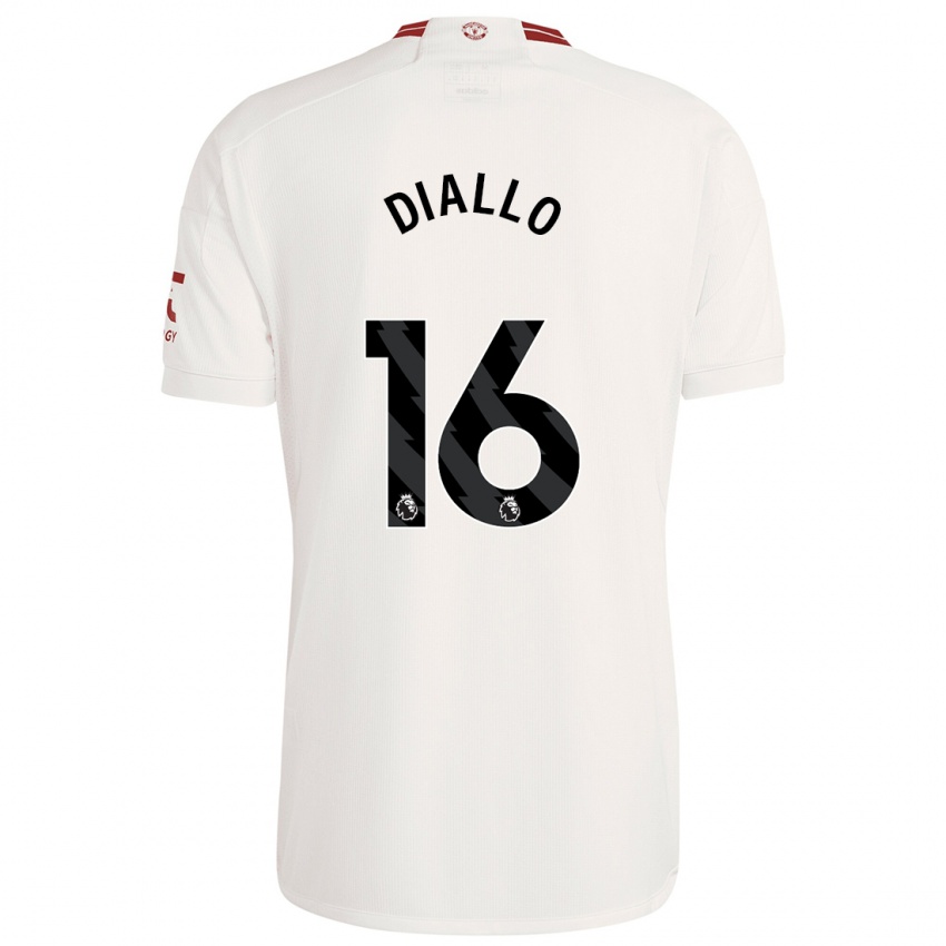 Homme Maillot Amad Diallo #16 Blanc Troisieme 2023/24 T-Shirt Suisse
