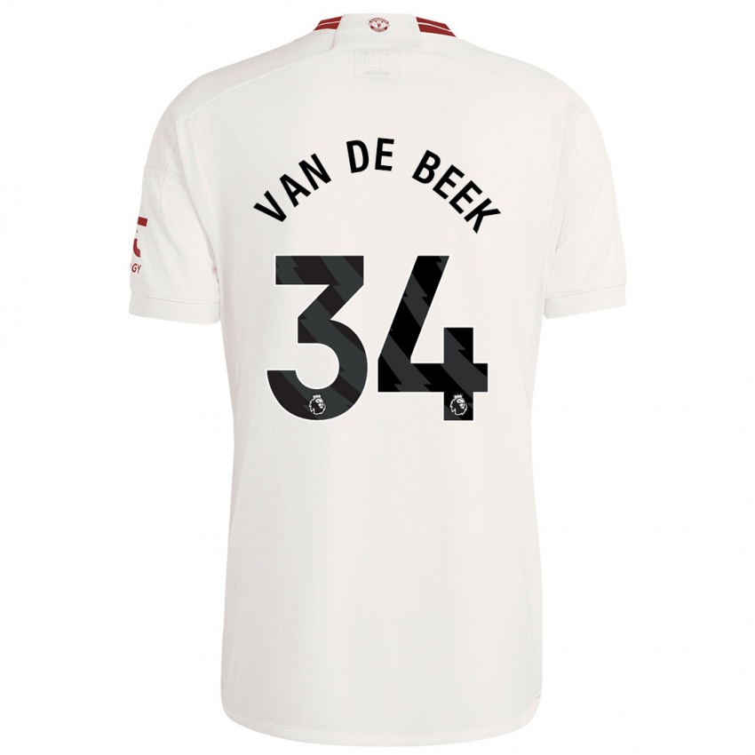 Herren Donny Van De Beek #34 Weiß Ausweichtrikot Trikot 2023/24 T-Shirt Schweiz