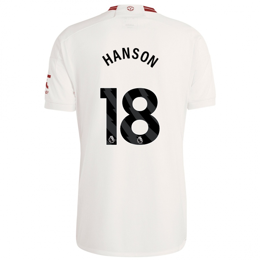 Herren Kirsty Hanson #18 Weiß Ausweichtrikot Trikot 2023/24 T-Shirt Schweiz