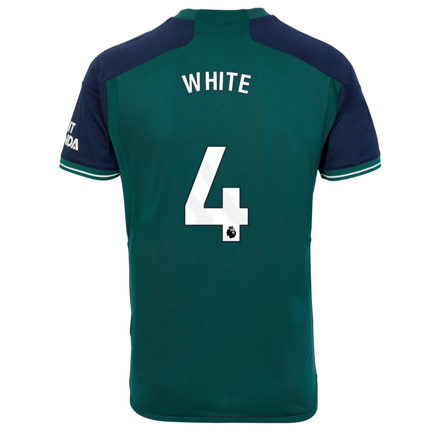 Homme Maillot Ben White #4 Vert Troisieme 2023/24 T-Shirt Suisse