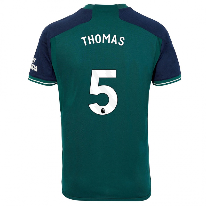 Homme Maillot Thomas Partey #5 Vert Troisieme 2023/24 T-Shirt Suisse