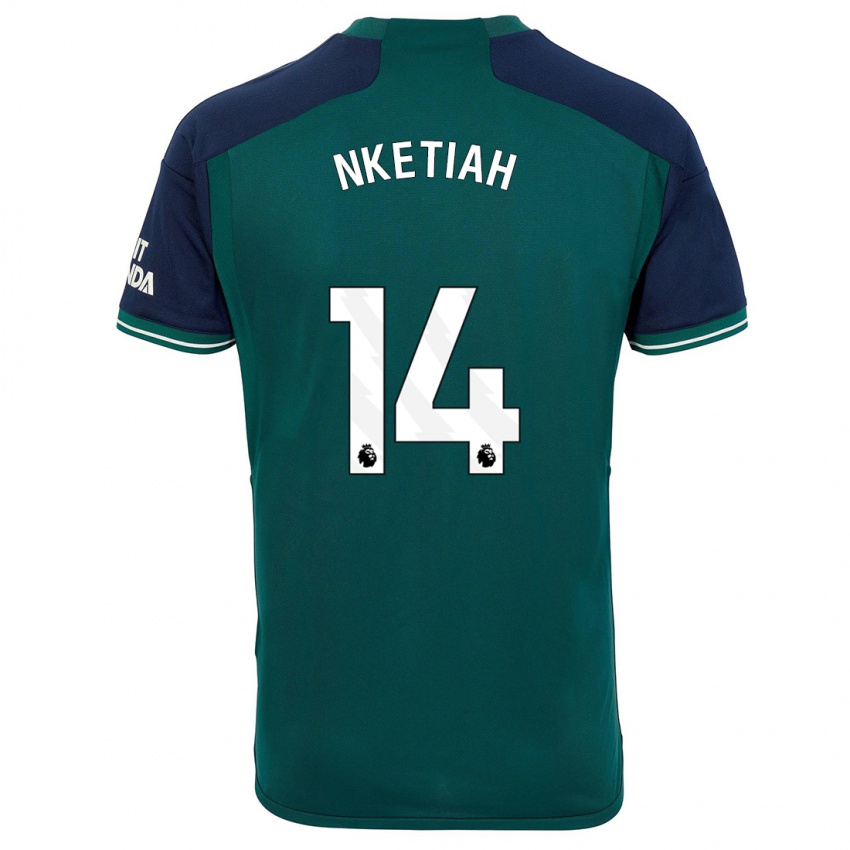 Homme Maillot Eddie Nketiah #14 Vert Troisieme 2023/24 T-Shirt Suisse