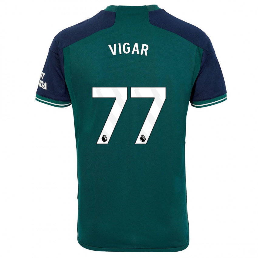 Homme Maillot Billy Vigar #77 Vert Troisieme 2023/24 T-Shirt Suisse