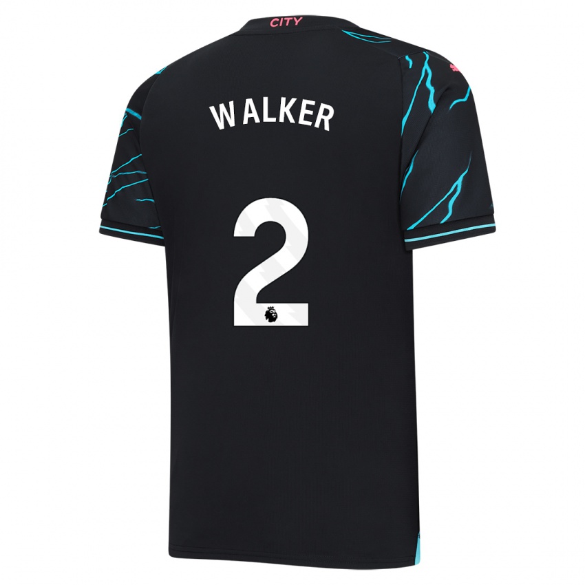 Herren Kyle Walker #2 Dunkelblau Ausweichtrikot Trikot 2023/24 T-Shirt Schweiz