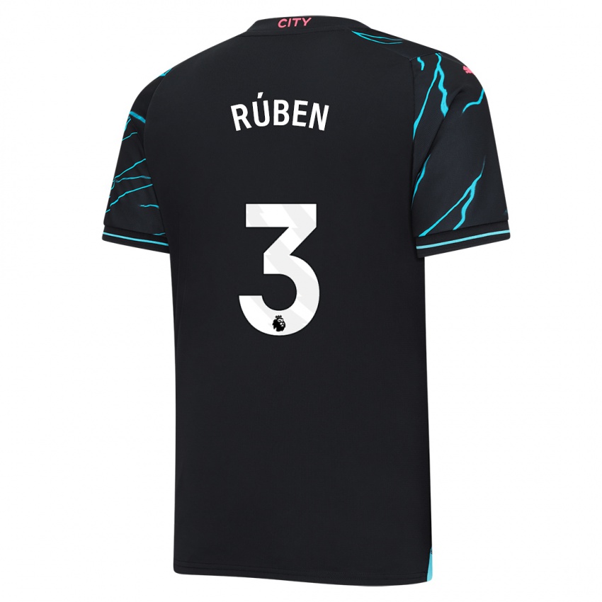 Herren Ruben Dias #3 Dunkelblau Ausweichtrikot Trikot 2023/24 T-Shirt Schweiz