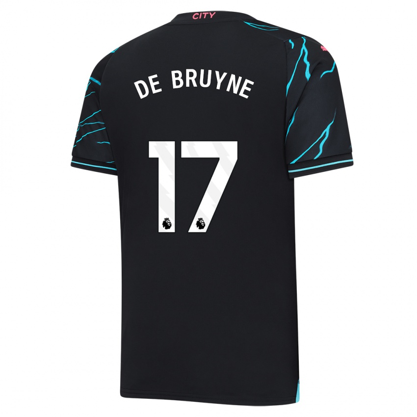Herren Kevin De Bruyne #17 Dunkelblau Ausweichtrikot Trikot 2023/24 T-Shirt Schweiz