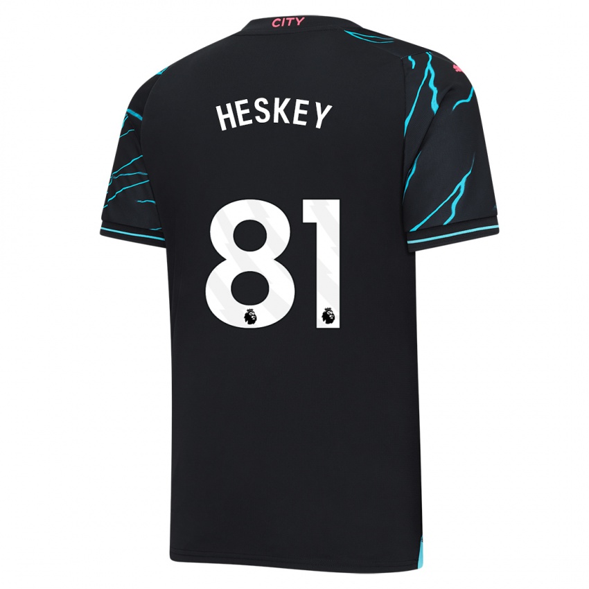 Herren Jaden Heskey #81 Dunkelblau Ausweichtrikot Trikot 2023/24 T-Shirt Schweiz