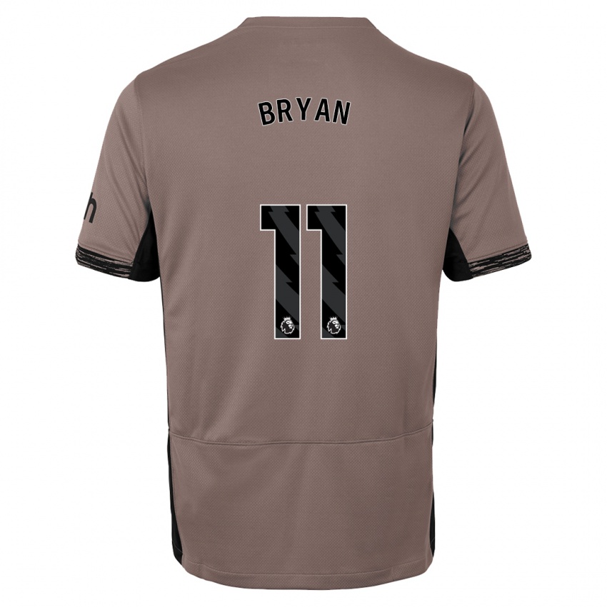 Homme Maillot Bryan Gil #11 Beige Foncé Troisieme 2023/24 T-Shirt Suisse